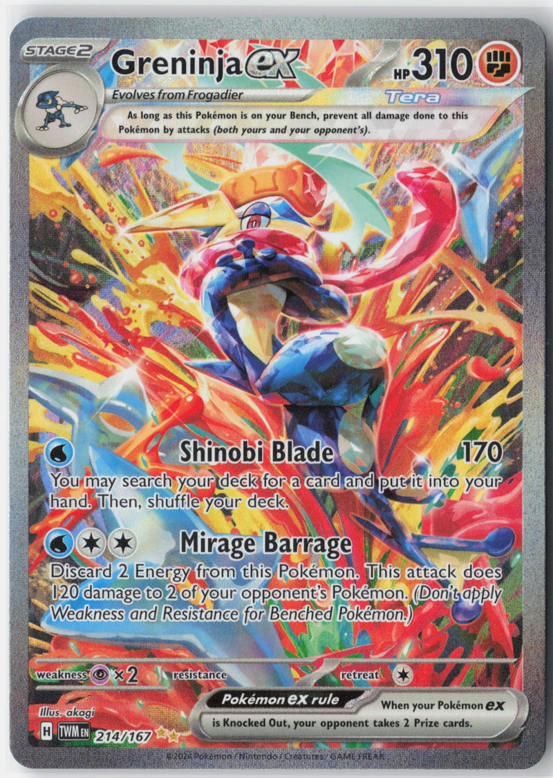 Load image into Gallery viewer, Greninja ex #214/167 Twilight Masquerade 2024 NM
