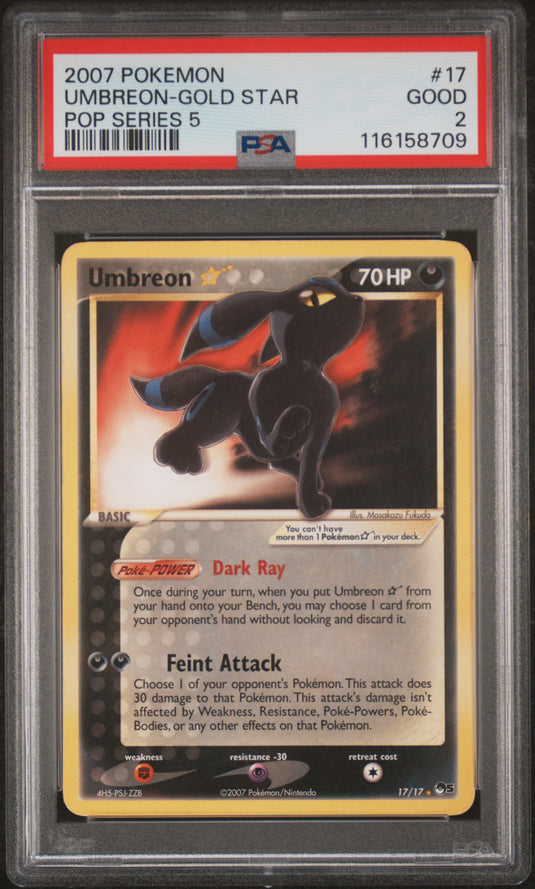 Umbreon Gold Star #17/17 POP Series 5 2007 PSA 2