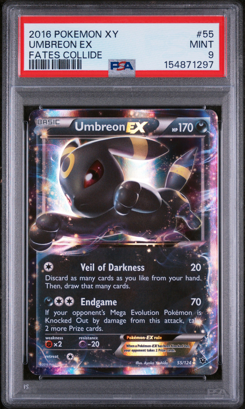 Load image into Gallery viewer, Umbreon EX #55/124 Ultra Rare Fates Collide 2016 PSA 9
