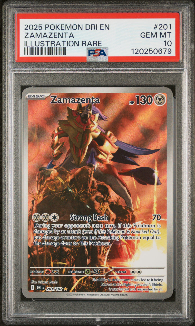 Load image into Gallery viewer, Zamazenta #201/182 Illustration Rare Destined Rivals 2025 PSA 10
