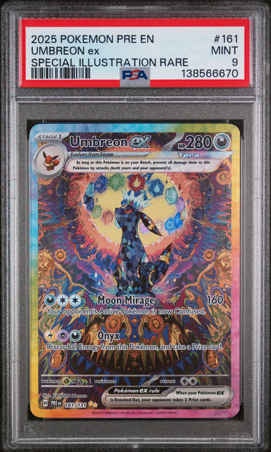 Umbreon ex #161/131 Special Illustration Rare Prismatic Evolutions 2025 PSA 9