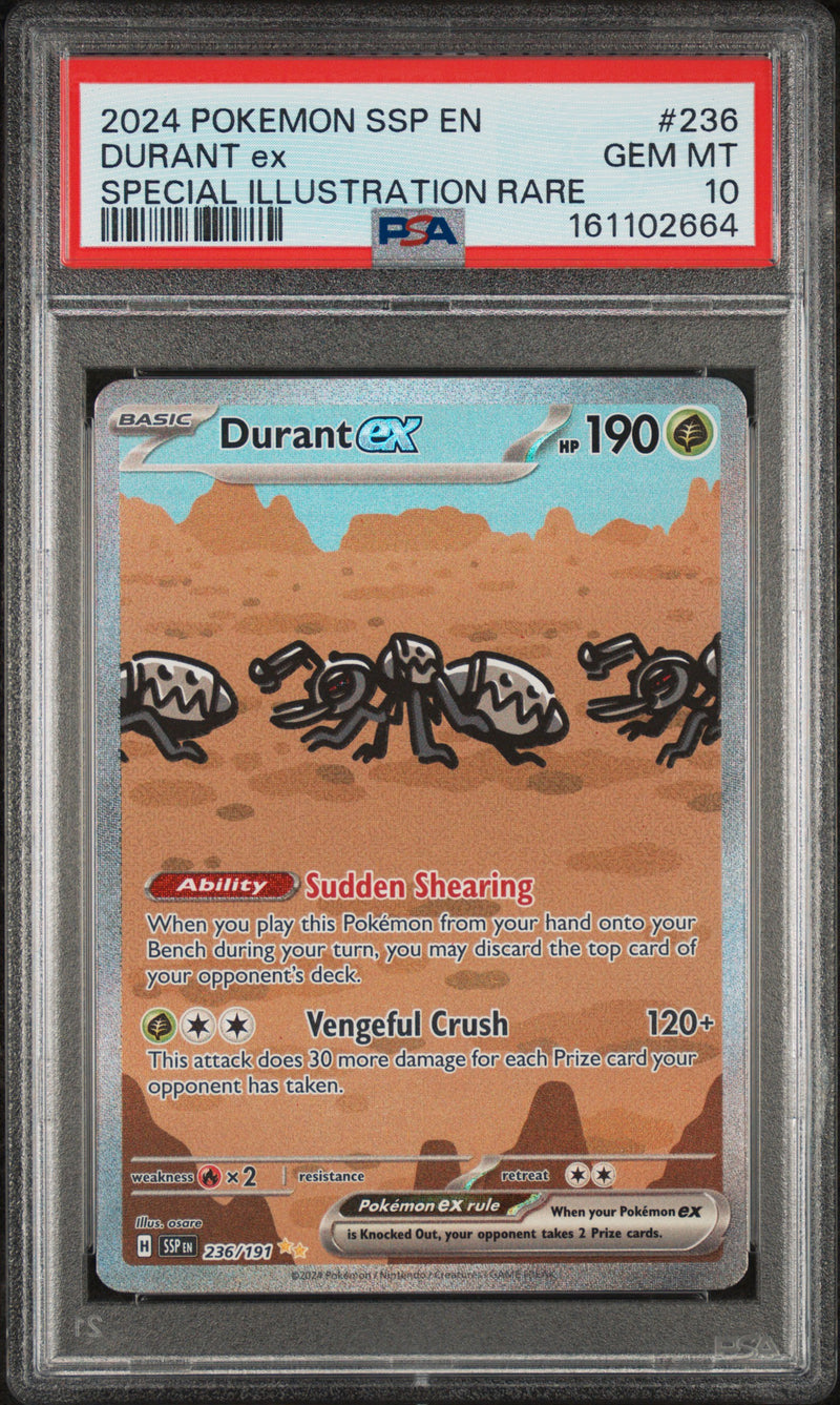 Load image into Gallery viewer, Durant ex #236/191 Special Illustration Rare Surging Sparks 2024 PSA 10

