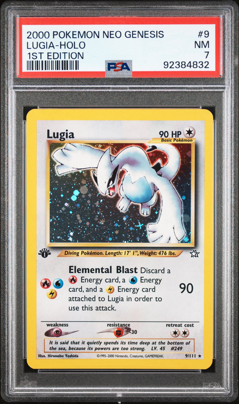 Load image into Gallery viewer, Lugia #9/111 Holo Neo Genesis 1st Edition 2000 PSA 7
