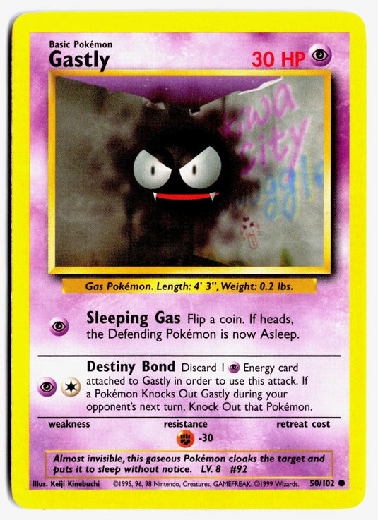 Gastly #50/102 Base Set Unlimited 1999 MP