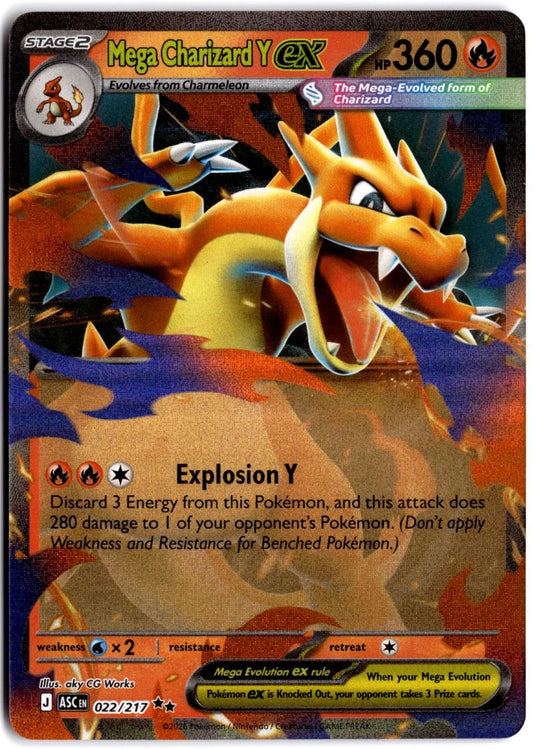 Mega Charizard Y ex #022/217 Ascended Heroes 2026 NM