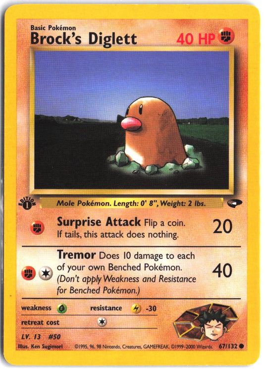 Brock's Diglett #67/132 Gym Challenge 1st Edition 2000 NM
