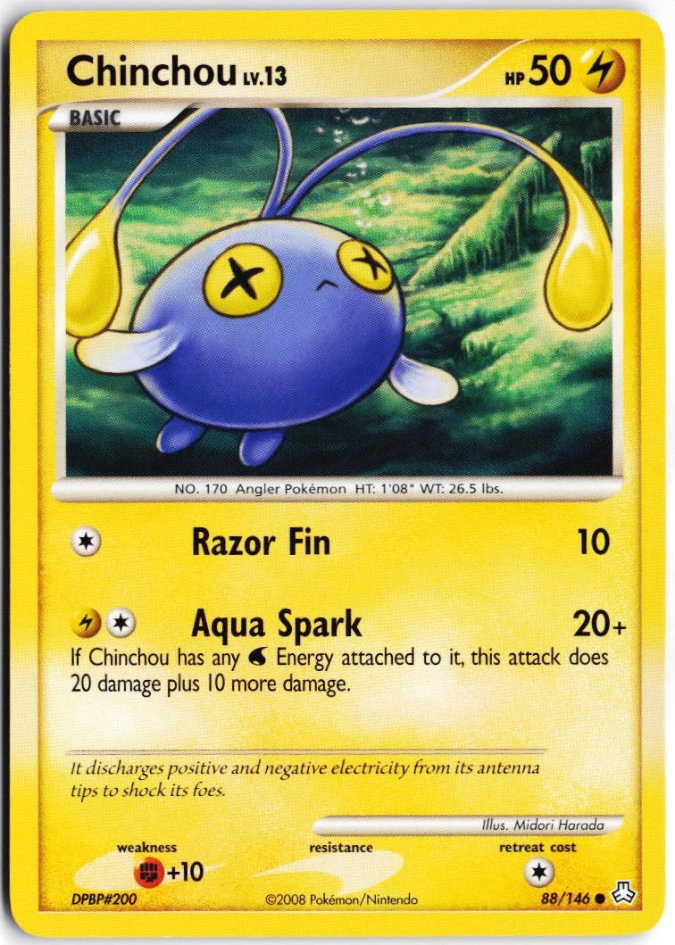 Load image into Gallery viewer, Chinchou #88/146 Legends Awakened 2008 LP
