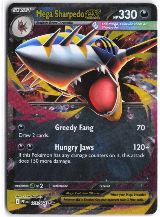 Mega Sharpedo ex #061/094 Phantasmal Flames 2025 NM