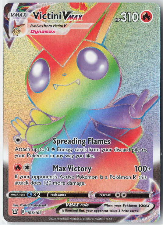 Victini VMAX #165/163 Rainbow Rare Battle Styles 2021 NM