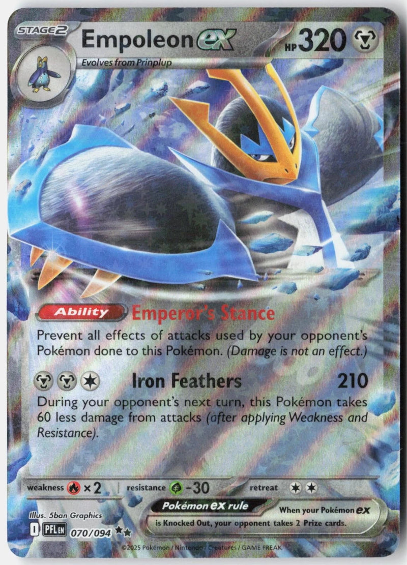 Load image into Gallery viewer, Empoleon ex #070/094 Phantasmal Flames 2025 NM

