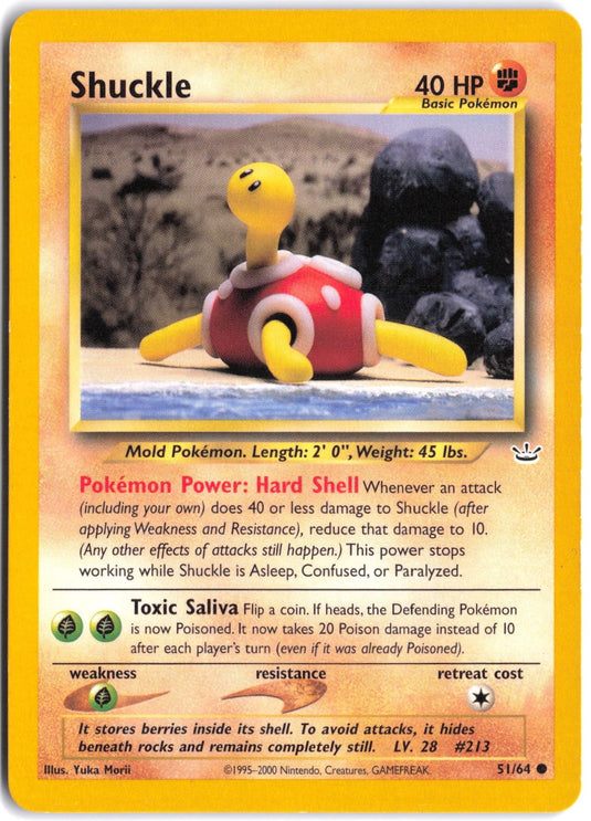 Shuckle #51/64 Neo Revelation Unlimited 2001 MP
