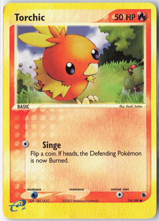 Torchic #74/109 EX Ruby & Sapphire 2003 LP