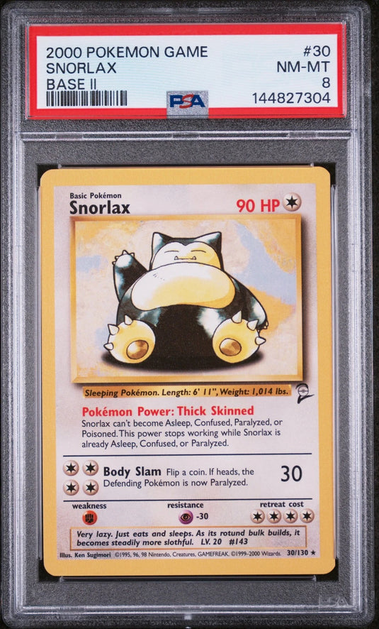 Snorlax #30/130 Base Set 2 2000 PSA 8
