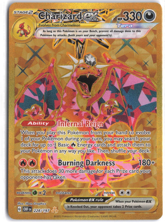 Charizard ex #228/197 Hyper Rare Obsidian Flames 2023 NM