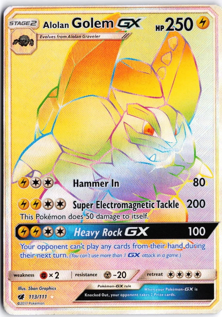 Load image into Gallery viewer, Alolan Golem GX #113/111 Crimson Invasion 2017 NM
