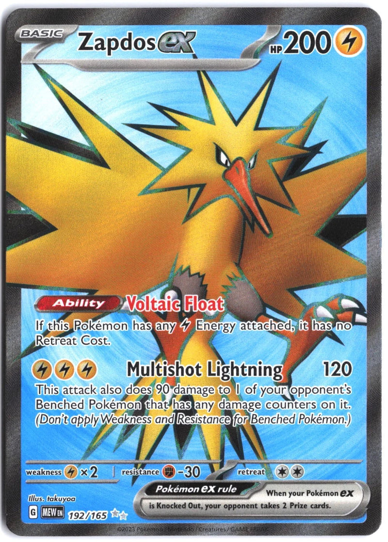 Load image into Gallery viewer, Zapdos ex #192/165 151 2023 NM
