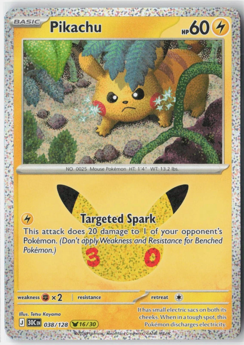 Load image into Gallery viewer, Pikachu #038/128 30th Celebration 2026 NM
