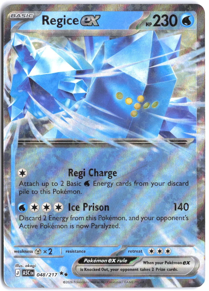 Load image into Gallery viewer, Regice ex #048/217 Ultra Rare Ascended Heroes 2026 NM
