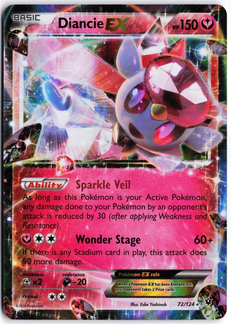 Load image into Gallery viewer, Diancie EX #72/124 Fates Collide 2016 NM
