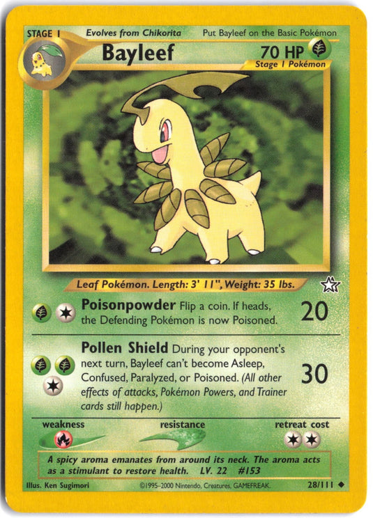 Bayleef #28/111 Neo Genesis Unlimited 2000 MP
