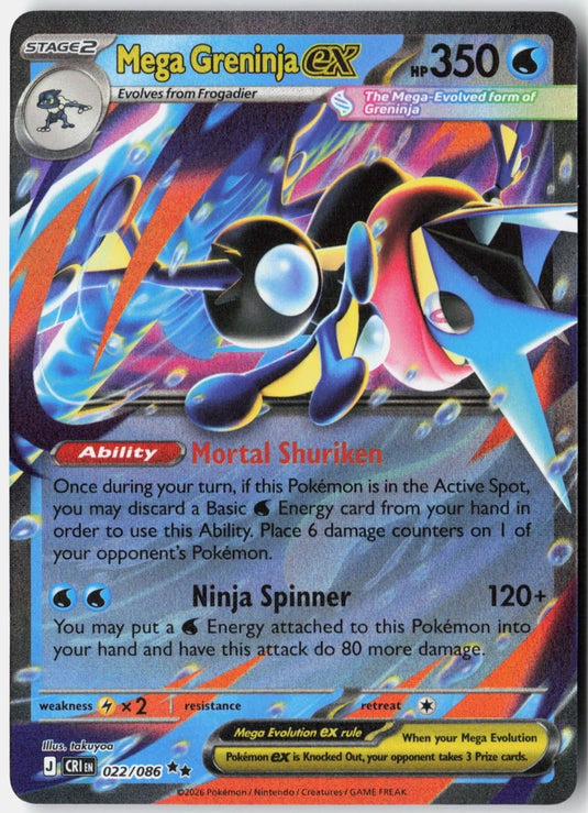 Mega Greninja ex #022/086 Chaos Rising NM