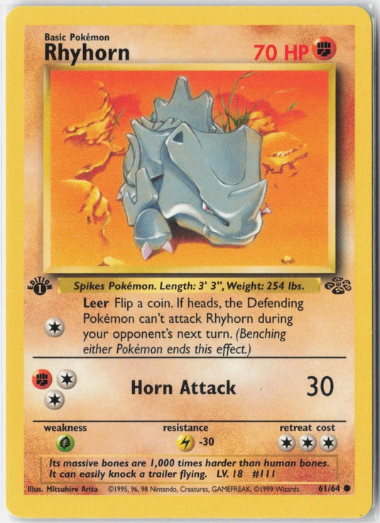 Rhyhorn #61/64 Jungle 1st Edition 1999 LP