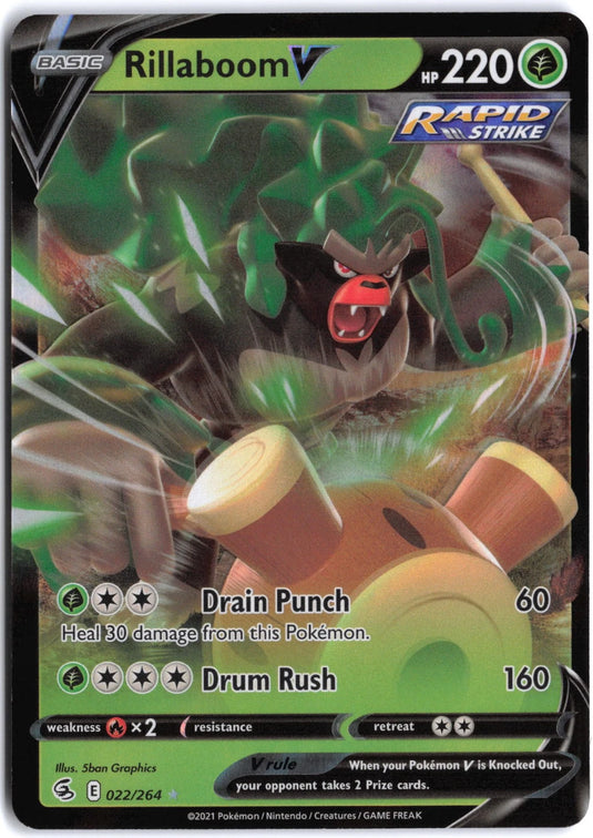 Rillaboom V #022/264 Ultra Rare Fusion Strike 2021 NM