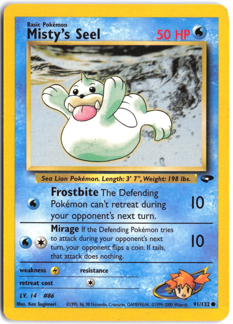 Load image into Gallery viewer, Misty's Seel #91/132 Gym Challenge Unlimited 2000 MP
