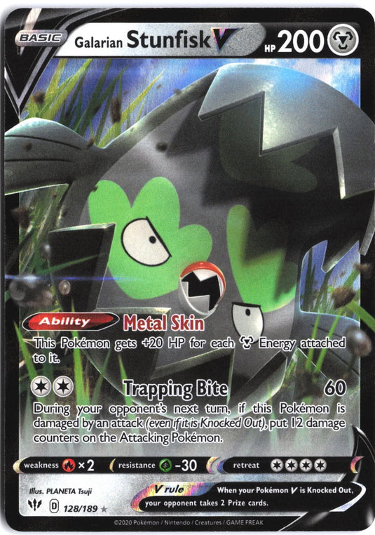 Galarian Stunfisk V #128/189 Darkness Ablaze 2020 NM