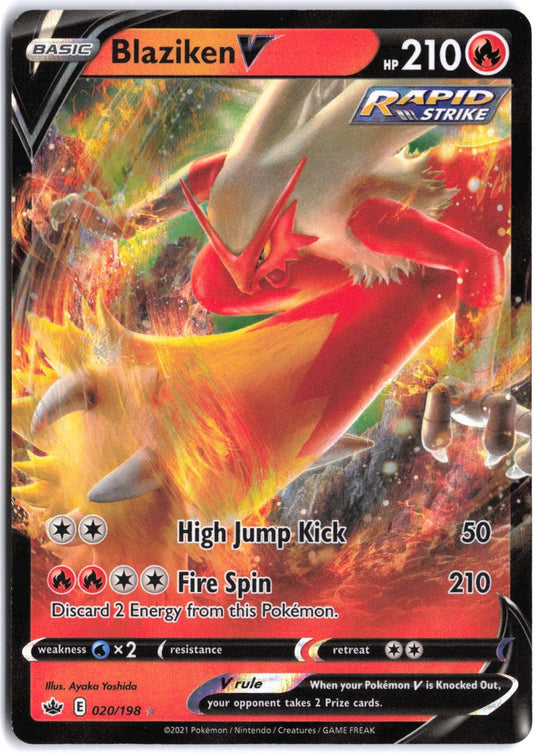 Blaziken V #020/198 Ultra Rare Chilling Reign 2021 NM