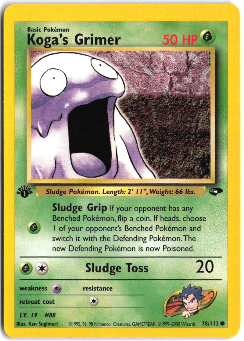 Load image into Gallery viewer, Koga's Grimer #78/132 Gym Challenge 1st Edition 2000 MP
