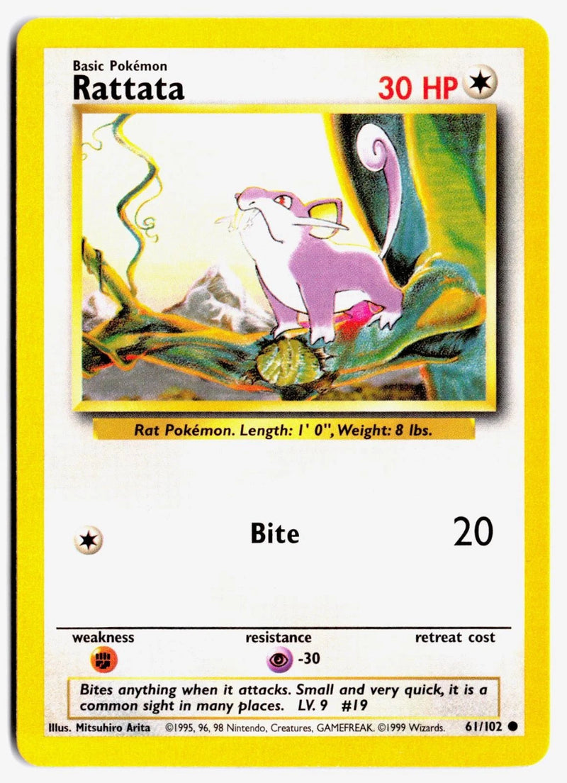 Load image into Gallery viewer, Rattata #61/102 Base Set Unlimited 1999 LP

