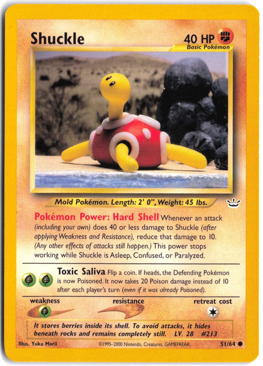 Shuckle #51/64 Neo Revelation Unlimited 2001 MP