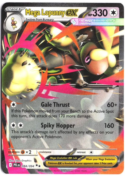Mega Lopunny ex #084/094 Phantasmal Flames 2025 NM