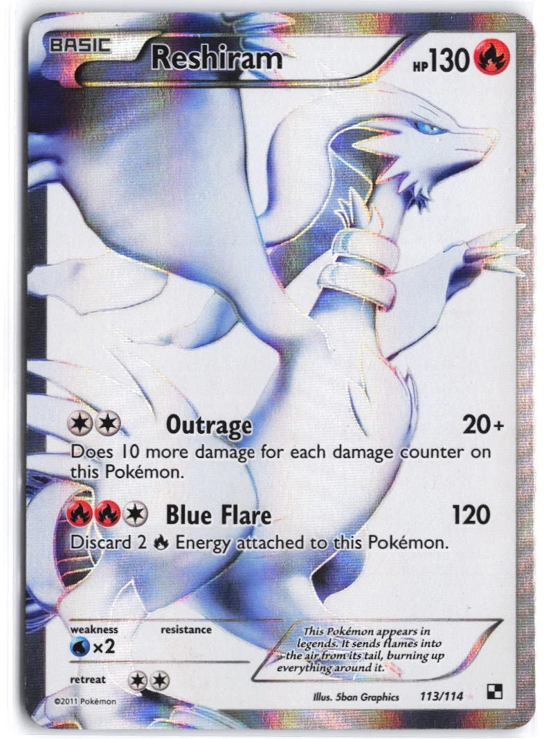 Load image into Gallery viewer, Reshiram #113/114 Black &amp; White 2011 MP
