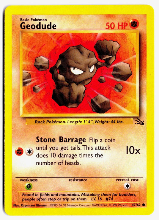 Geodude #47/62 Fossil Unlimited 1999 HP
