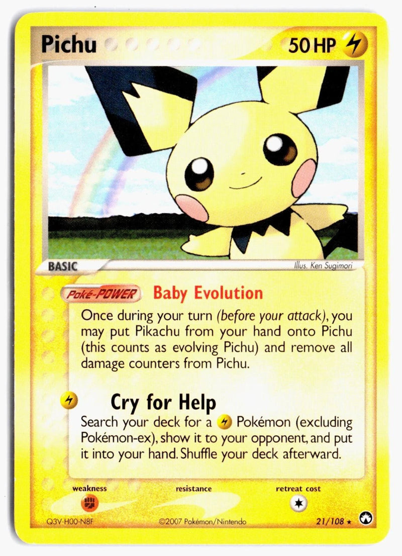 Load image into Gallery viewer, Pichu #21/108 EX Power Keepers 2007 MP
