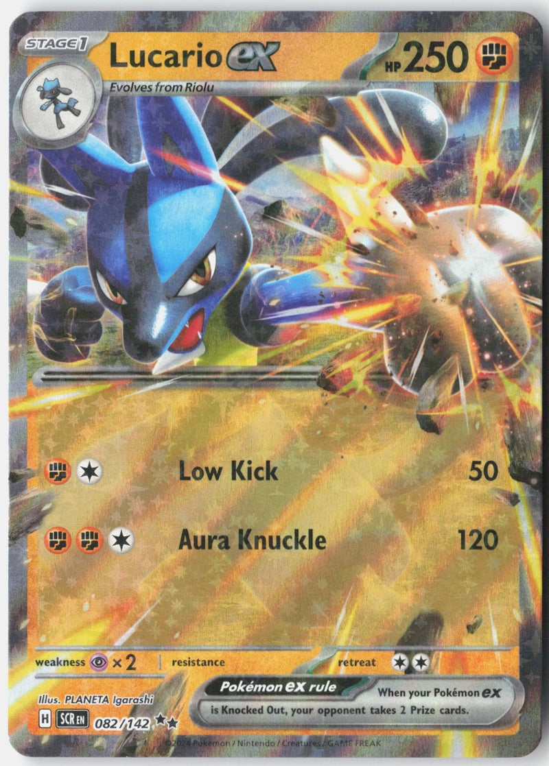Load image into Gallery viewer, Lucario ex #082/142 Ultra Rare Stellar Crown 2024 NM
