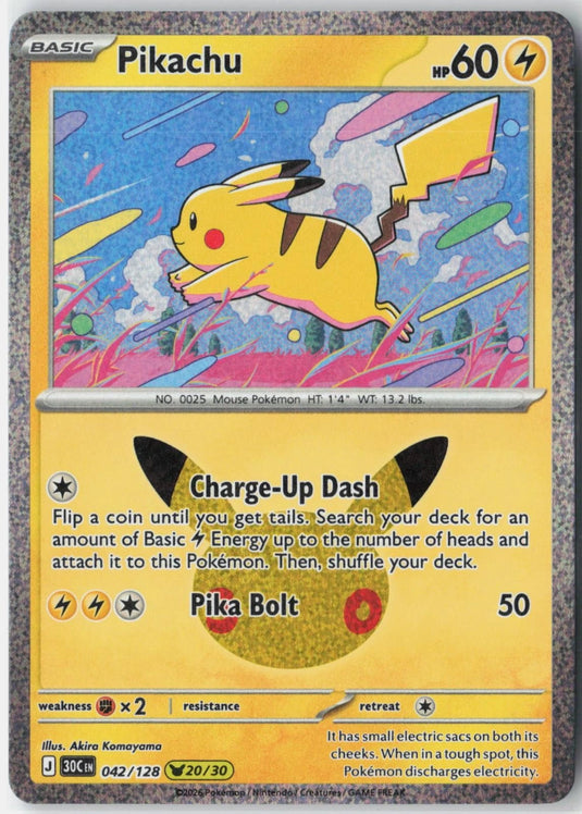 Pikachu #042/128 30th Celebration 2026 NM