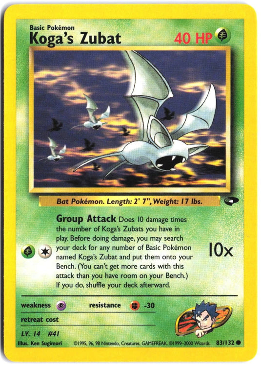 Koga's Zubat #83/132 Gym Challenge Unlimited 2000 NM