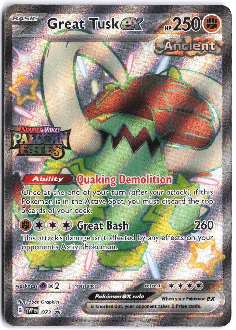 Load image into Gallery viewer, Great Tusk ex #072 SVP Black Star Promo 2024 NM

