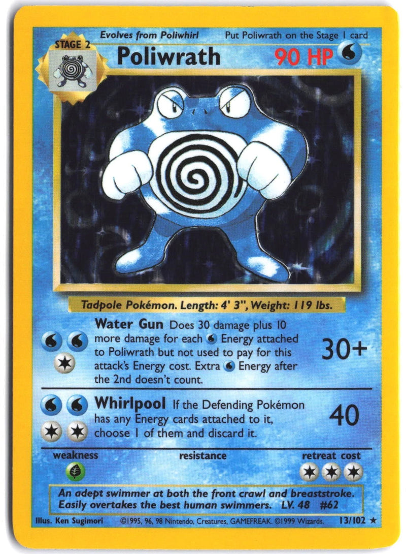 Load image into Gallery viewer, Poliwrath #13/102 Base Set Unlimited 1999 NM
