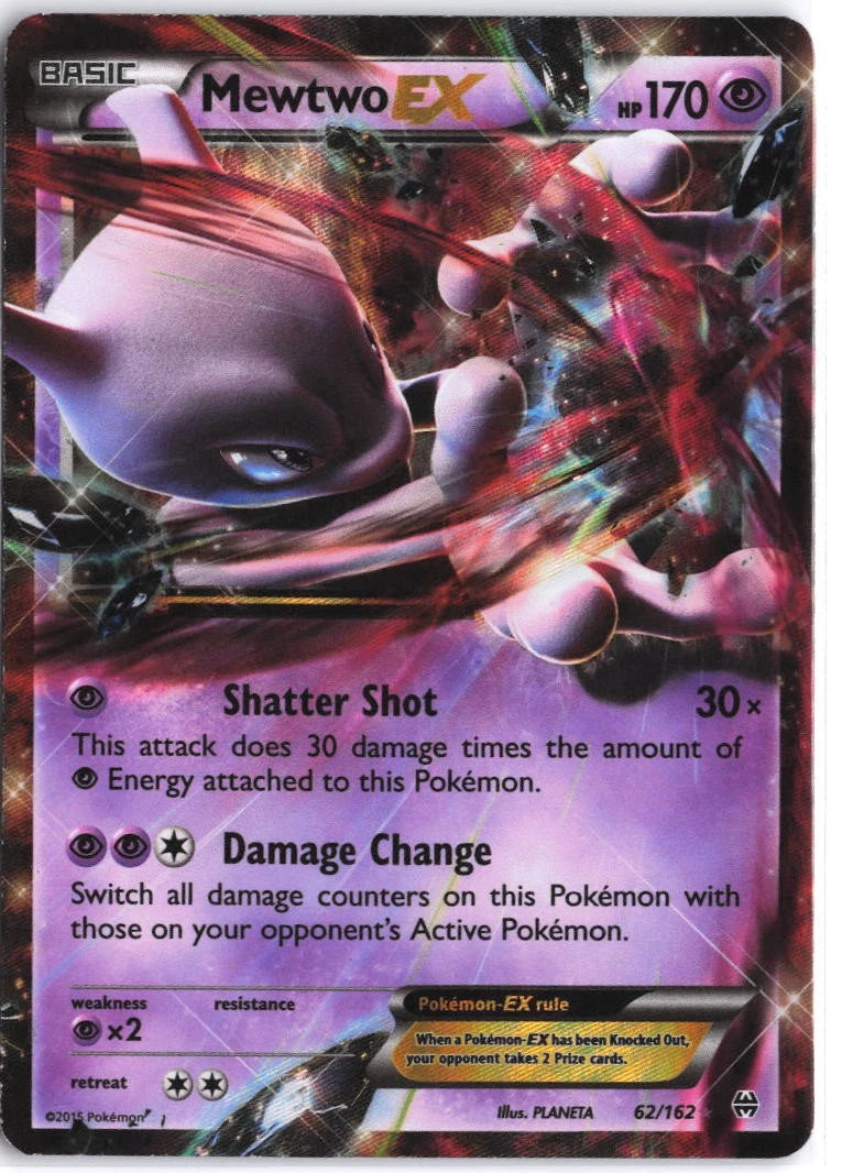 Load image into Gallery viewer, Mewtwo EX #62/162 BREAKthrough 2015 NM
