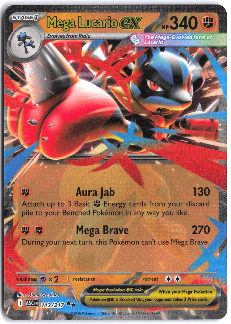 Load image into Gallery viewer, Mega Lucario ex #113/217 Ascended Heroes 2026 NM
