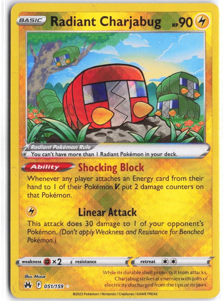 Load image into Gallery viewer, Radiant Charjabug #051/159 Crown Zenith 2023 NM
