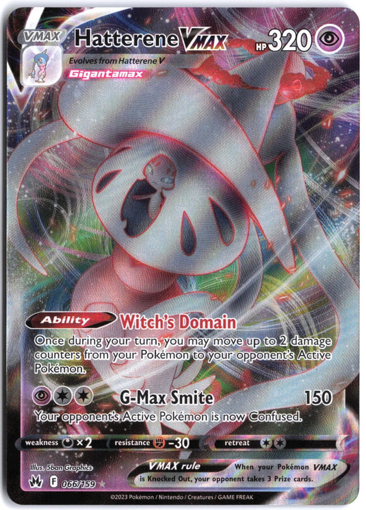 Hatterene VMAX #066/159 Ultra Rare Crown Zenith 2023 NM