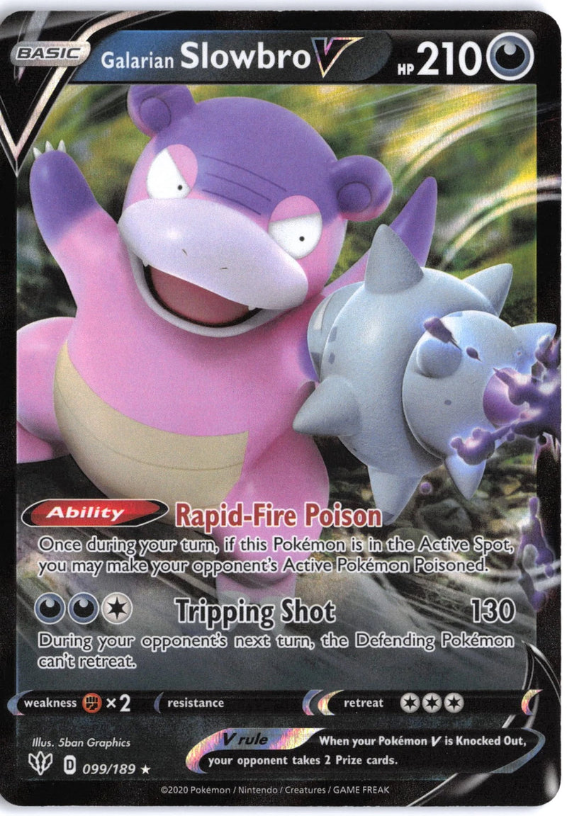 Load image into Gallery viewer, Galarian Slowbro V #099/189 Ultra Rare Darkness Ablaze 2020 NM
