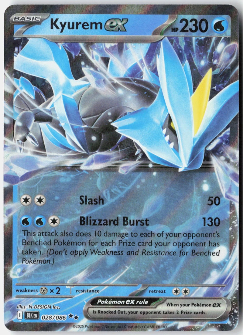 Load image into Gallery viewer, Kyurem ex #028/086 Ultra Rare Black Bolt 2025 NM
