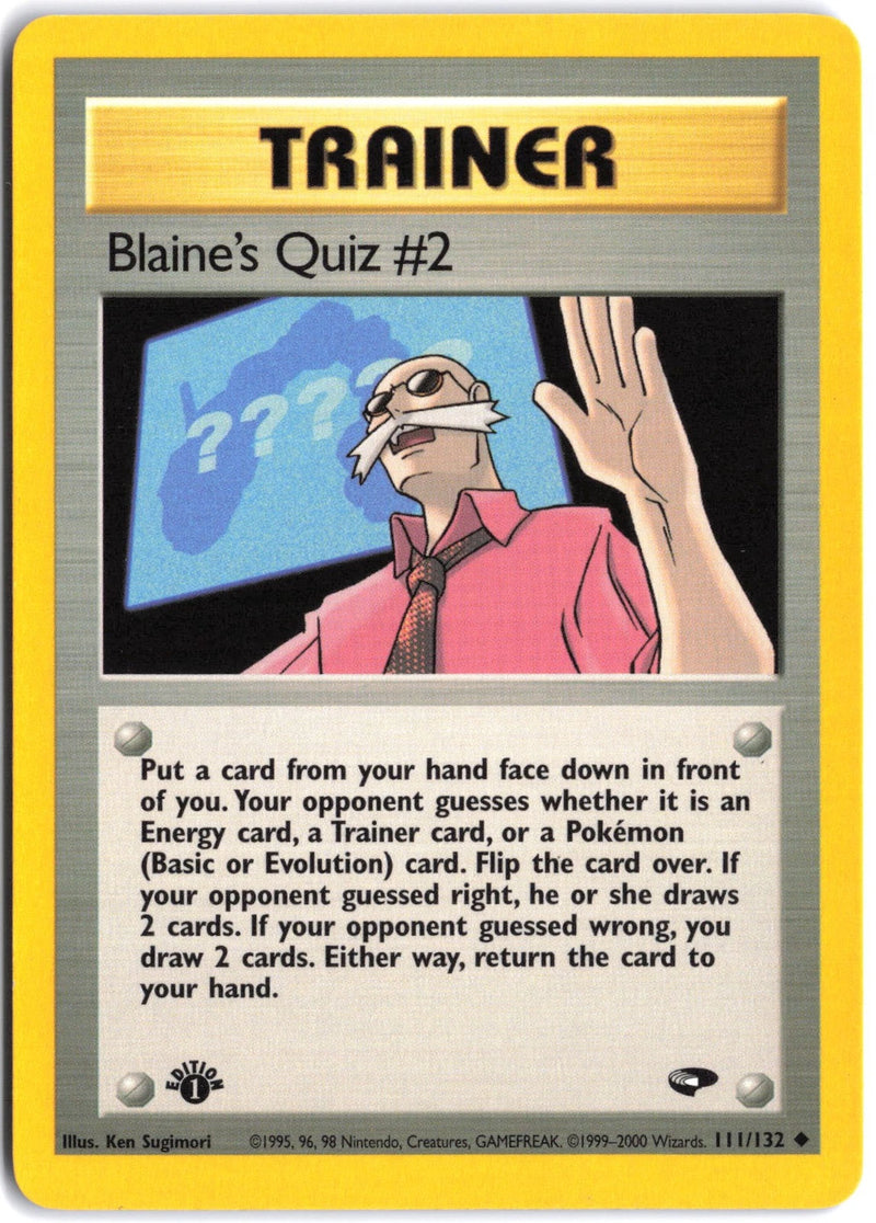 Load image into Gallery viewer, Blaine's Quiz '2 #111/132 Gym Challenge 1st Edition 2000 MP
