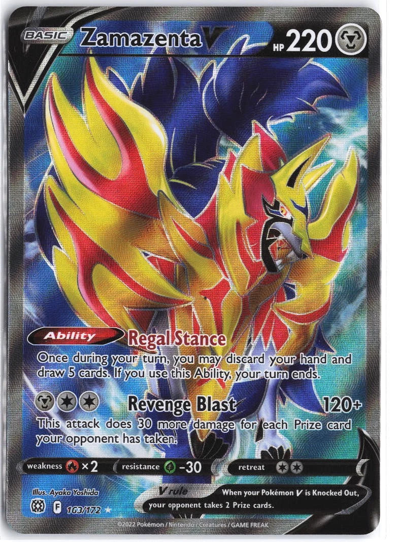 Load image into Gallery viewer, Zamazenta V #163/172 Brilliant Stars 2022 NM
